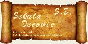 Sekula Dečović vizit kartica